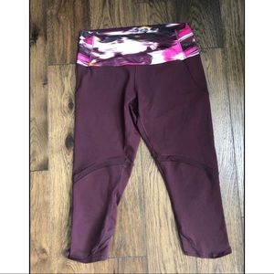 Lululemon women’s maroon capri leggings workout pants size 12